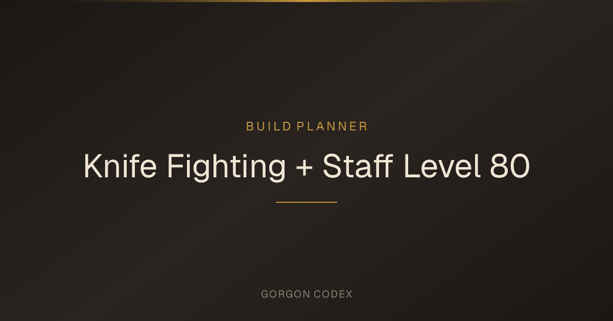 Knife Fighting + Staff Level 80 Build | Build Planner | Project Gorgon