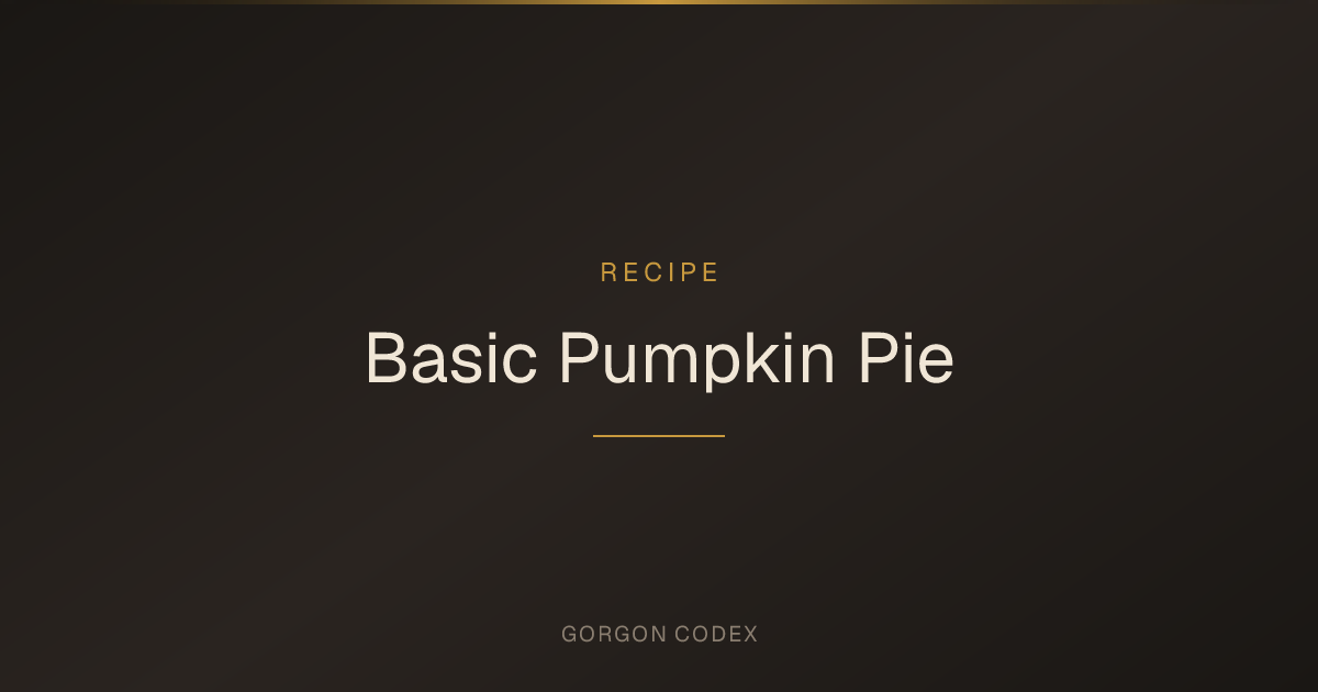 Basic Pumpkin Pie | Recipes | Project Gorgon